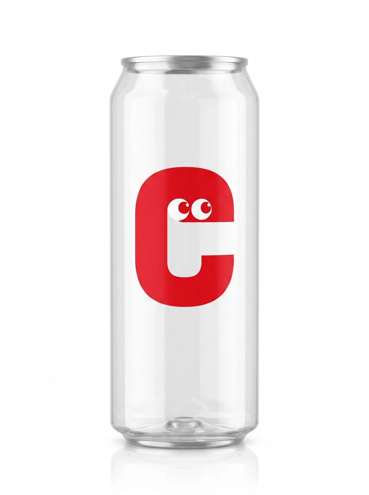 CSTA transparent beverage can product photography