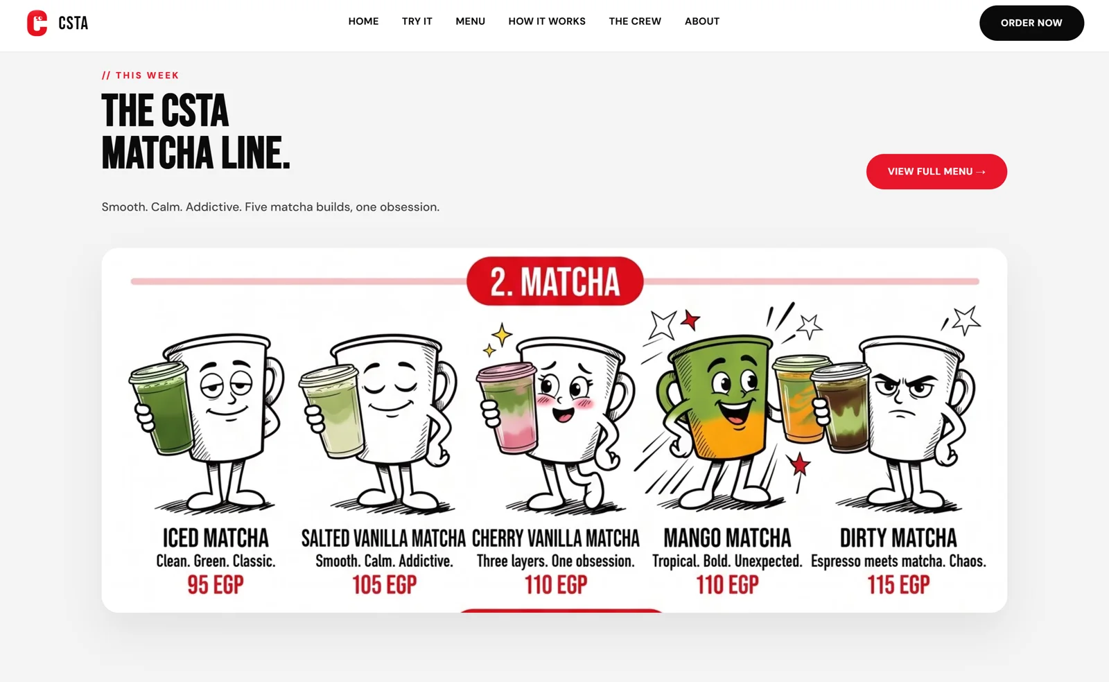 CSTA website menu section — real screenshot