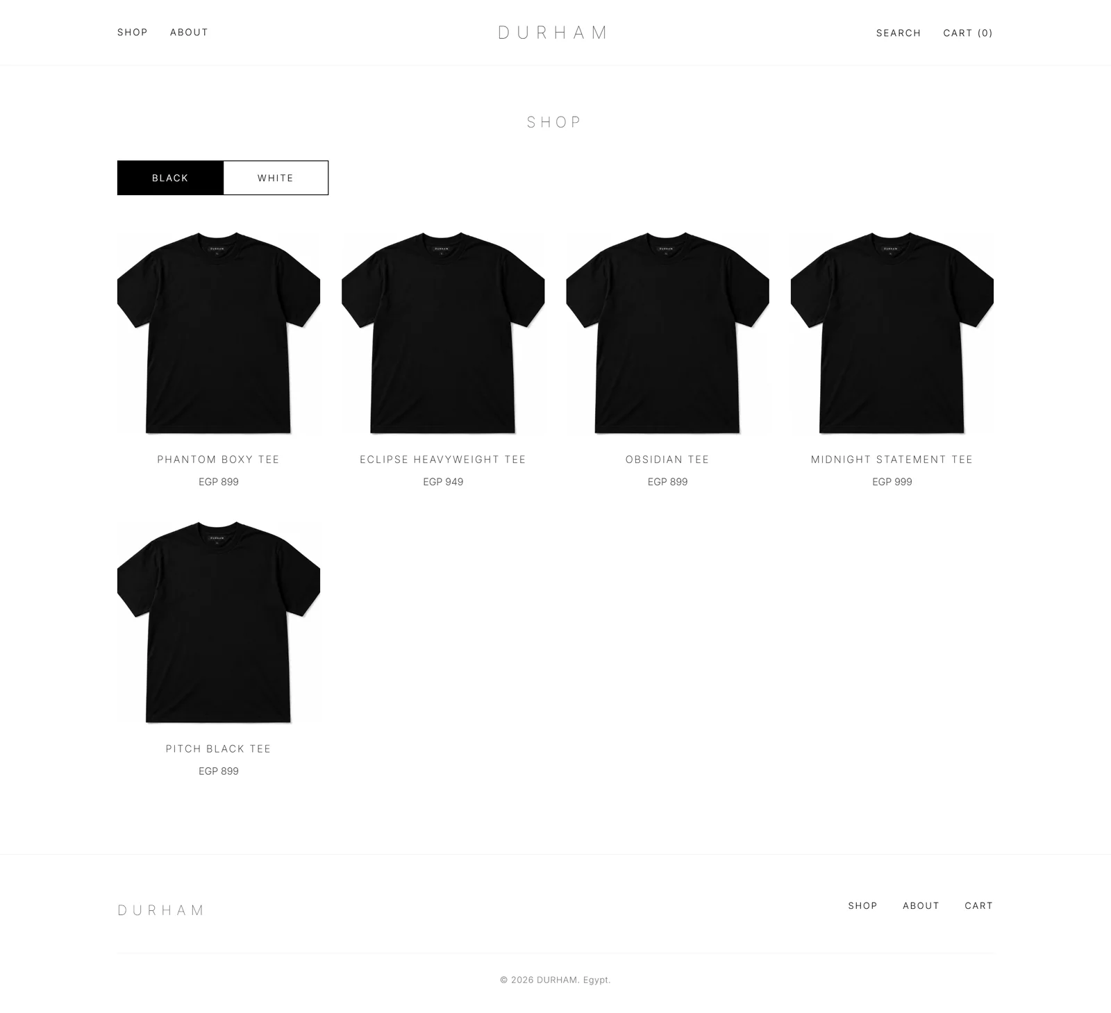 DURHAM shop page