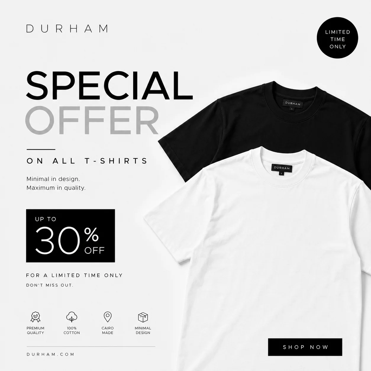 DURHAM special offer social media post