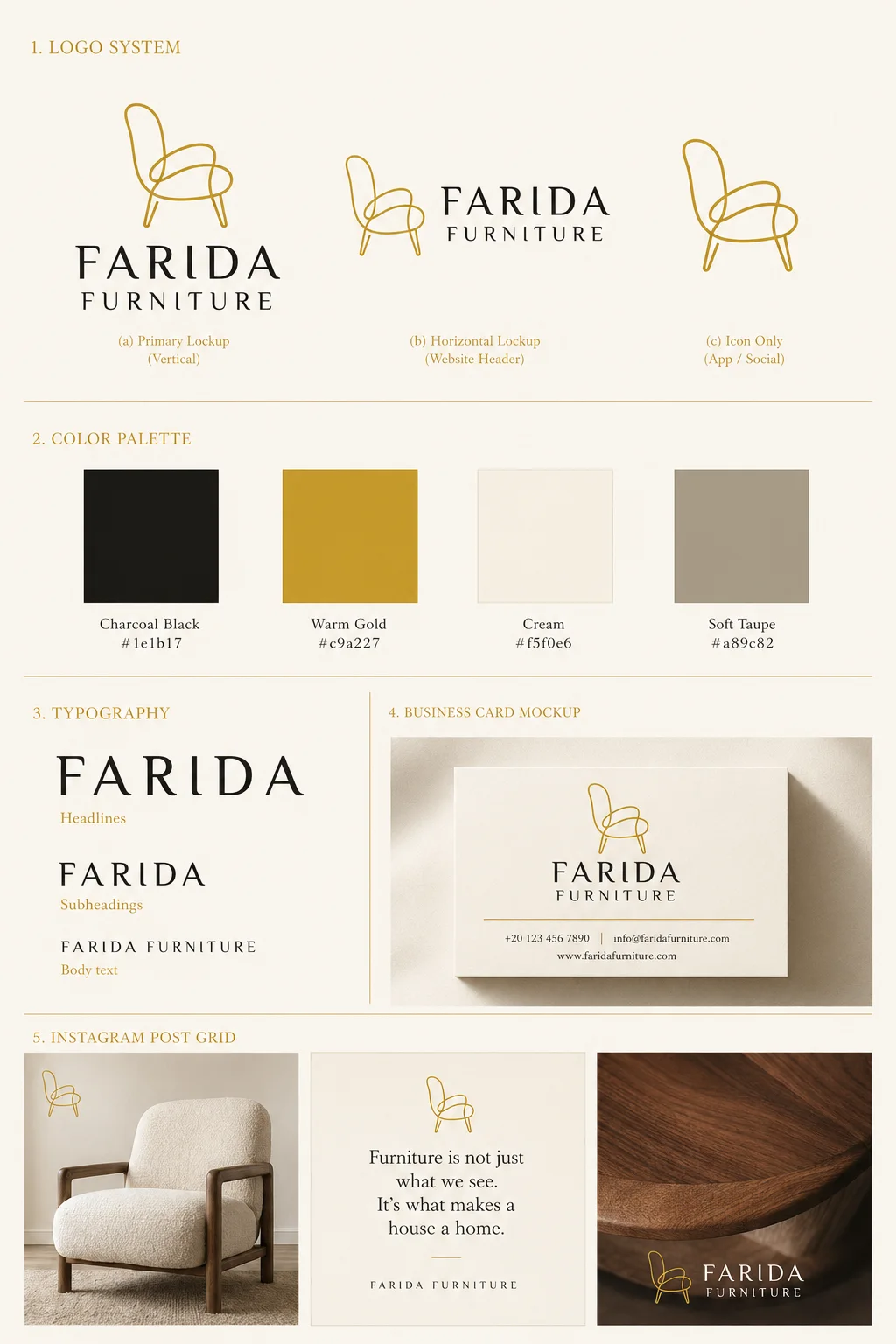 FARIDA Furniture full brand guide