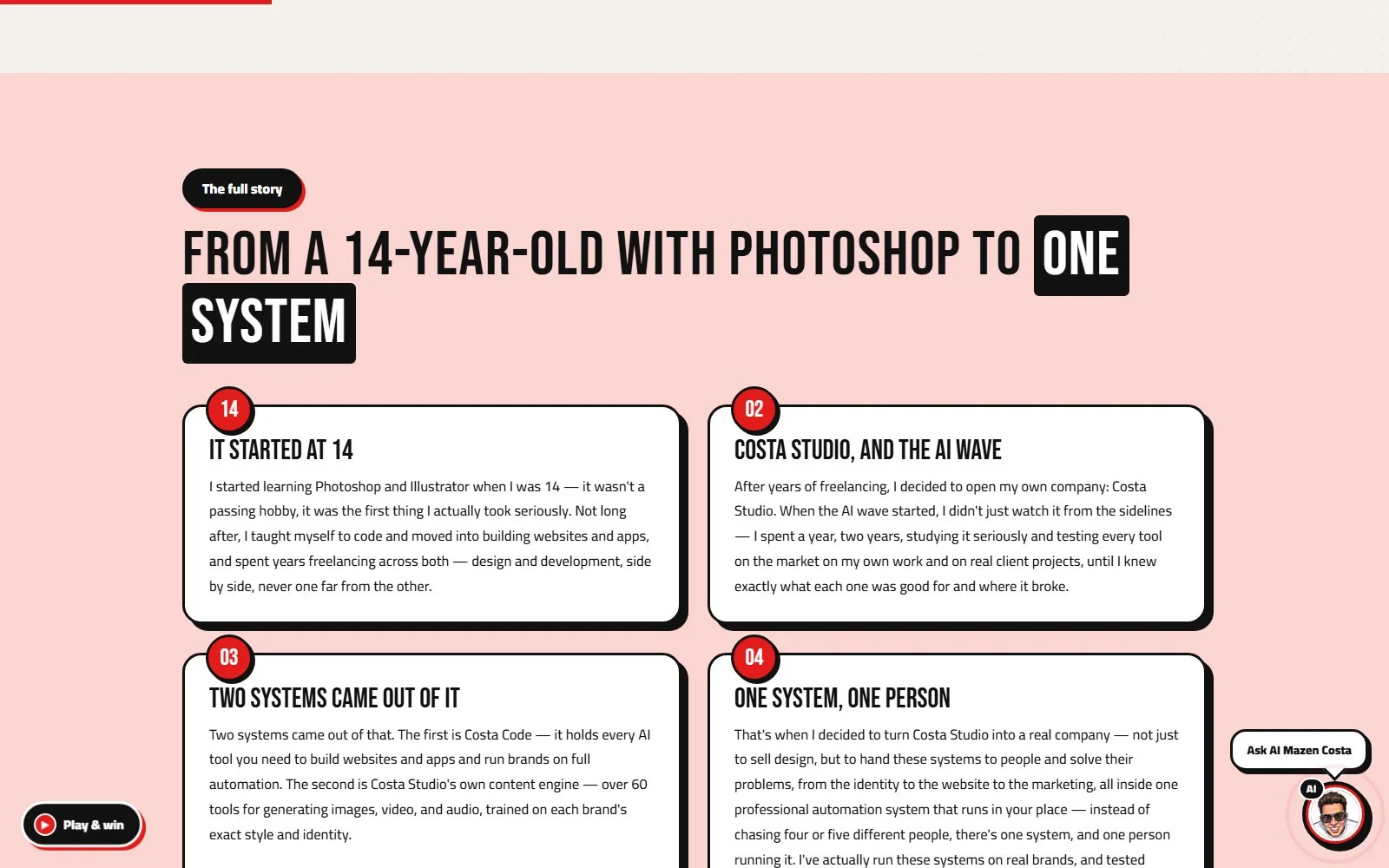 The story: from Photoshop at 14 to a full system