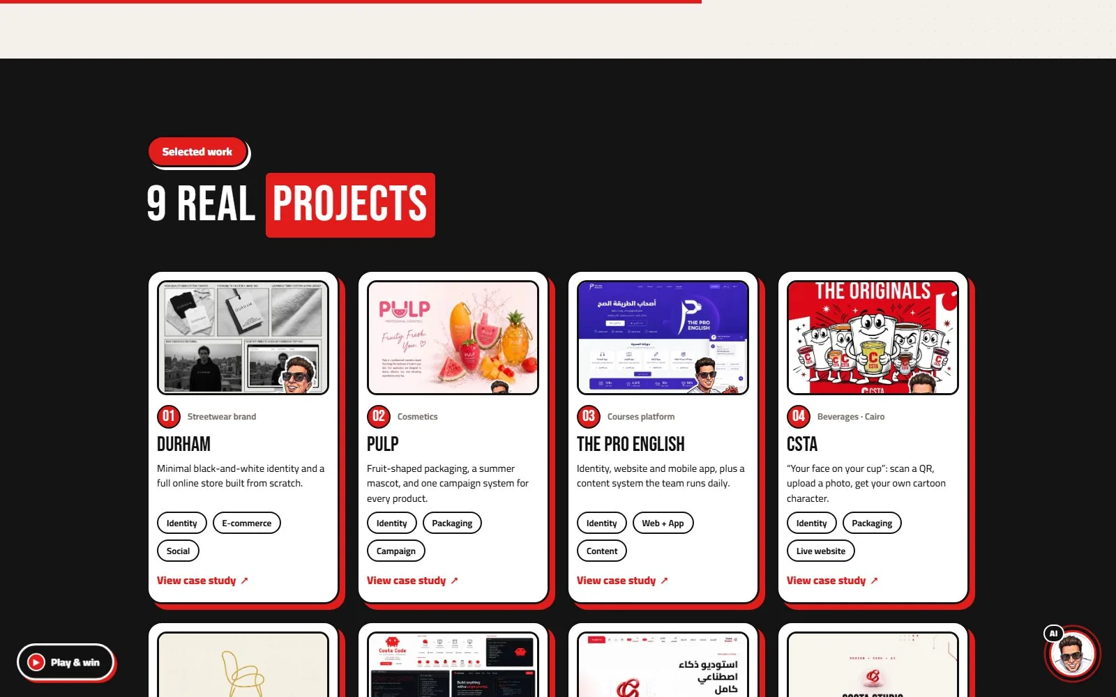 Work: real projects, in detail