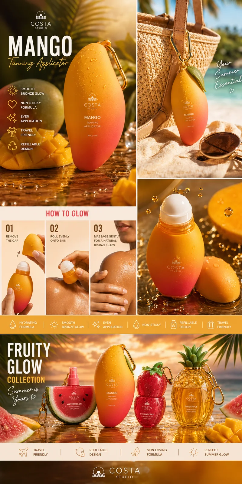 PULP mango tanning applicator ad campaign