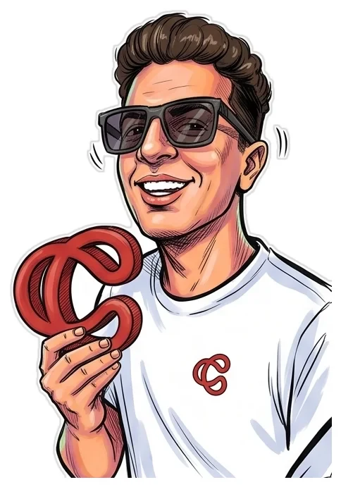 Mazen Costa holding the Costa logo